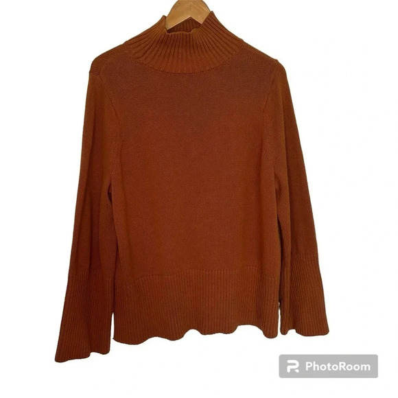 Free Assembly Women's Ribbed Turtleneck Sweater Burnt Orange Size Large - Picture 1 of 13
